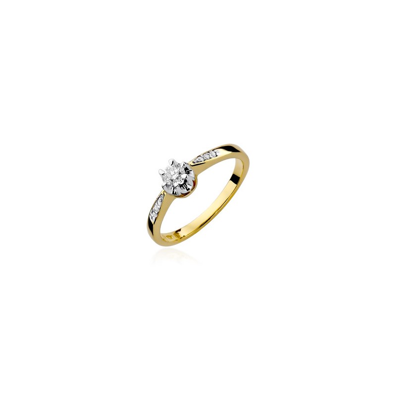 Pierścionek Au 585 z brylantem 0.25ct