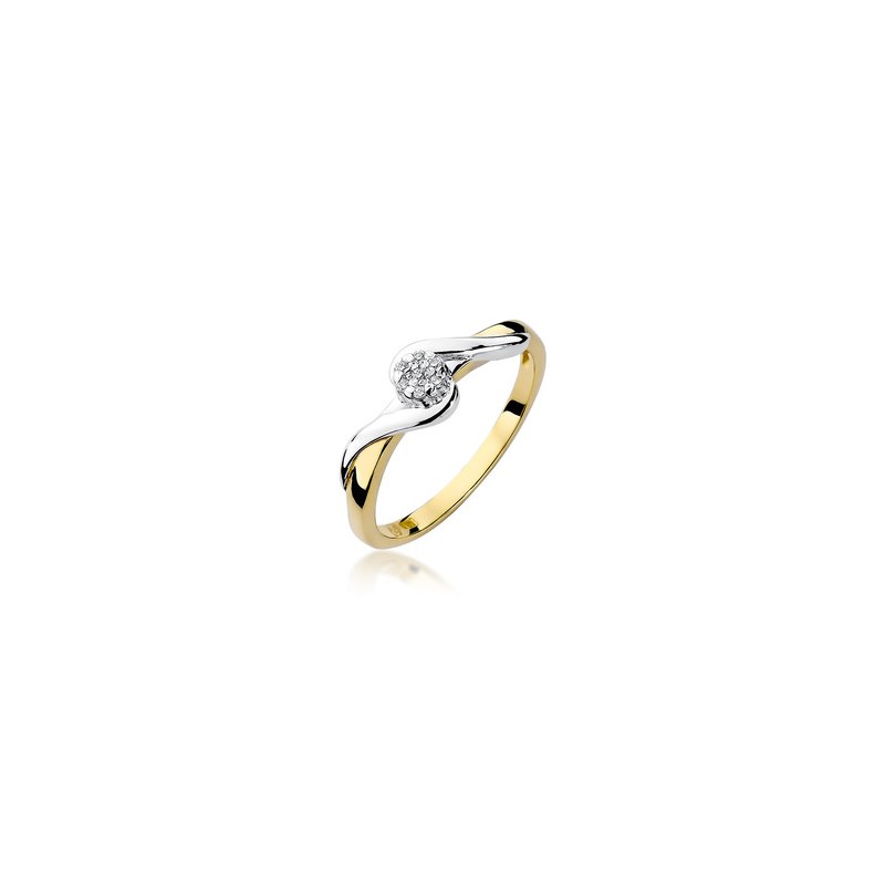 Pierścionek Au 585 z brylantem 0.04ct
