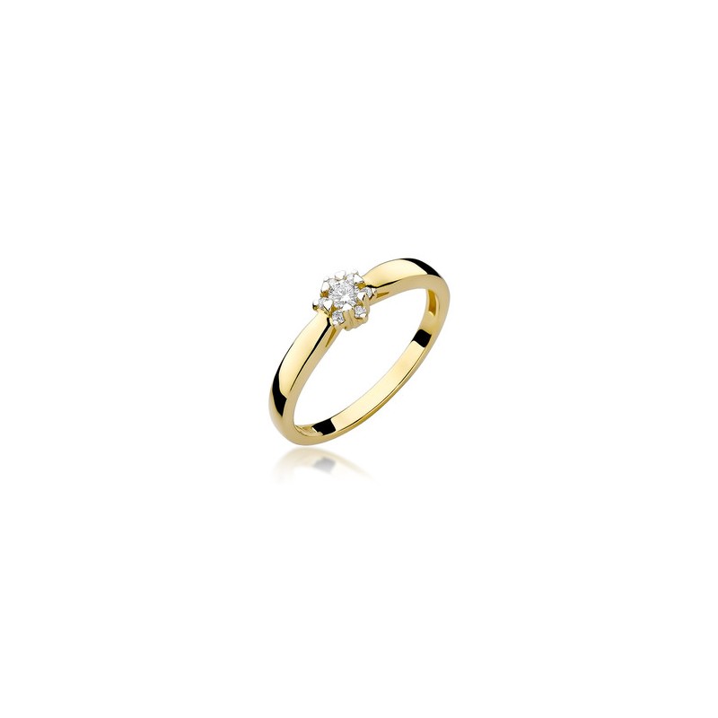 Pierścionek Au 585 z brylantem 0.15ct