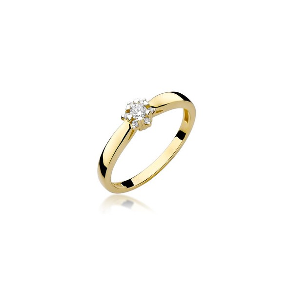 Pierścionek Au 585 z brylantem 0.15ct