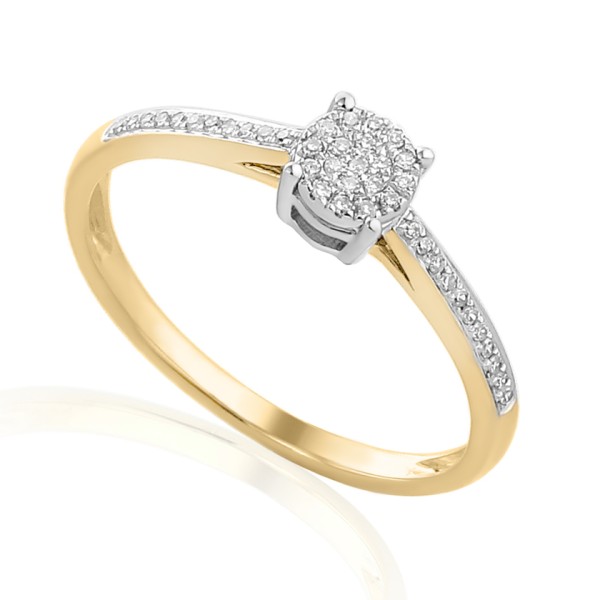 Pierścionek Au585 z brylantem 0.09ct