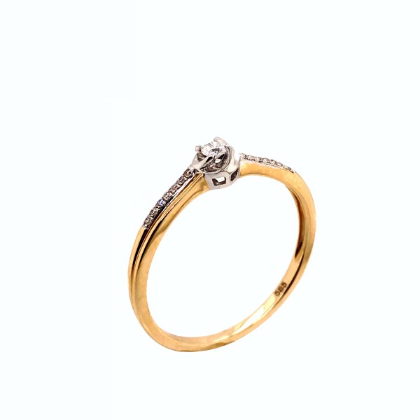 Pierścionek Au585 z brylantem 0.04ct R37006
