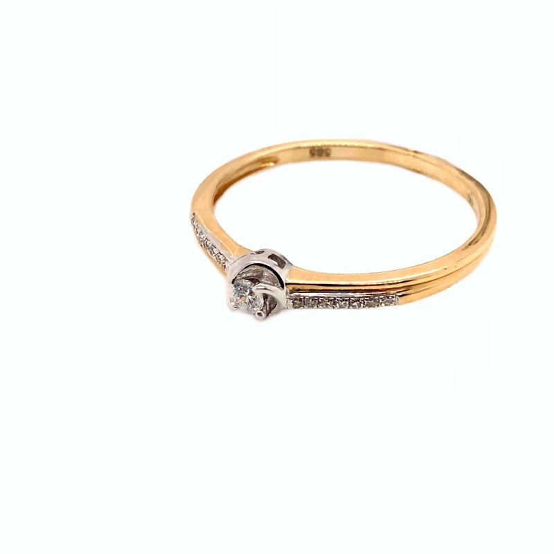 Pierścionek Au585 z brylantem 0.04ct R37006
