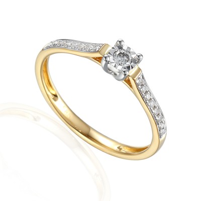 Pierścionek Au585 z brylantem 0.05ct