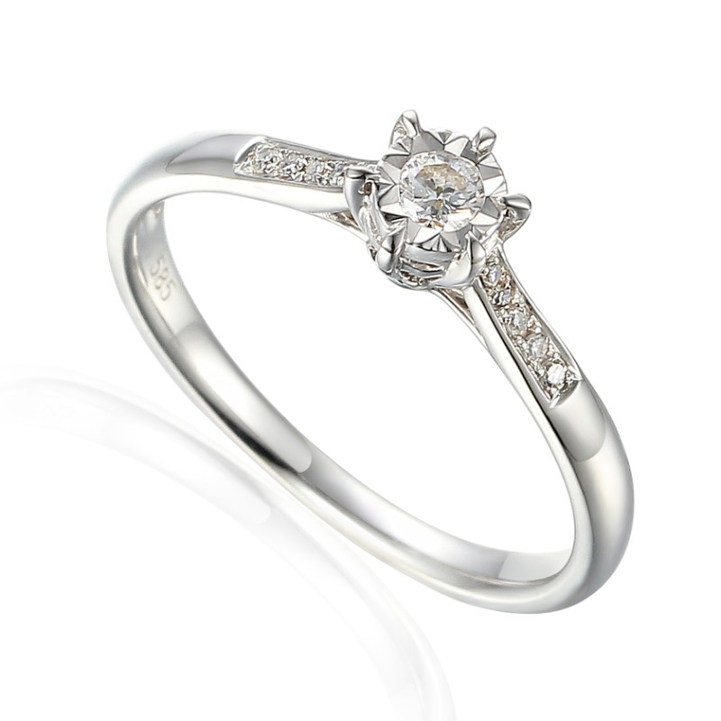 Pierścionek Au585 z brylantem 0.12ct