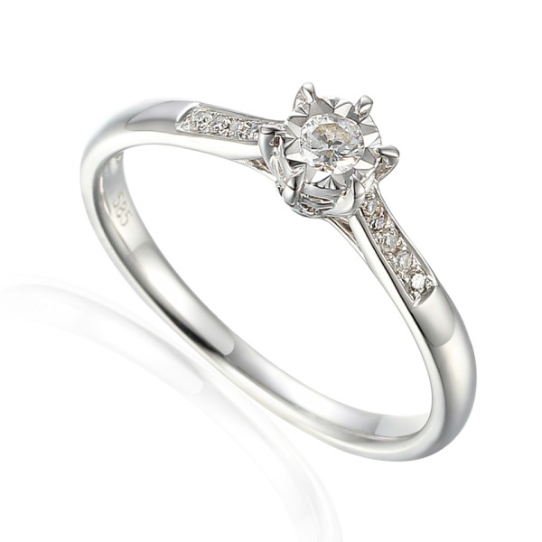 Pierścionek Au585 z brylantem 0.12ct