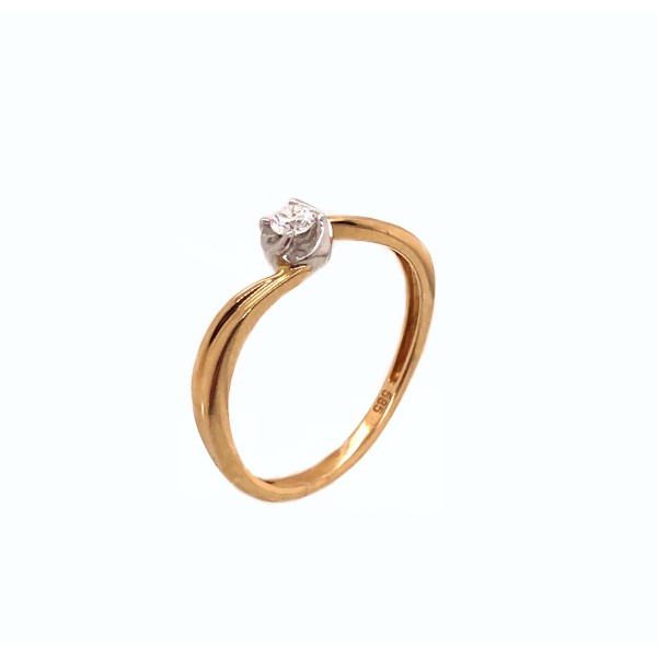 Pierścionek Au585 z brylantem 0.08ct