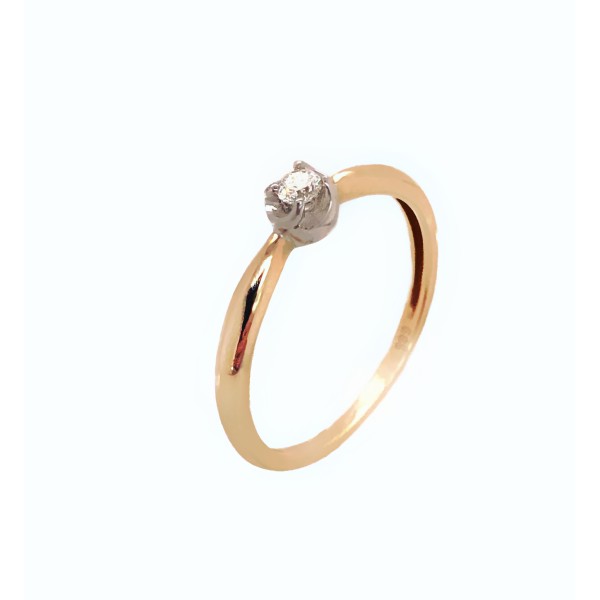 Pierścionek Au 585 z brylantem 0.08ct