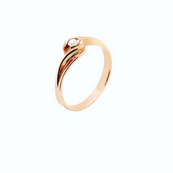 Pierścionek Au 585 z brylantem 0.06ct
