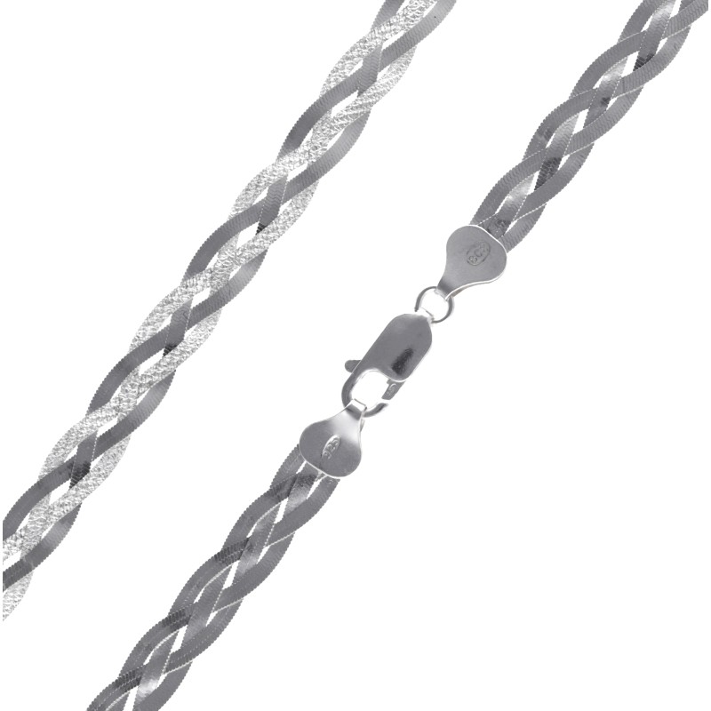 Naszyjnik warkocz  srebrny Ag 925 50 cm 1601-041
