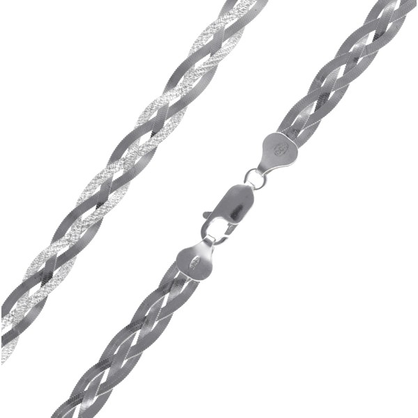 Naszyjnik warkocz  srebrny Ag 925 50 cm 1601-041