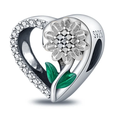 Charms srebrny Ag 925 Serce słonecznik IM0530424CH