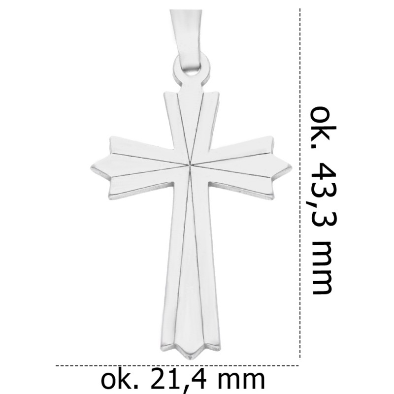 Krzyżyk srebrny rodowany KC007R